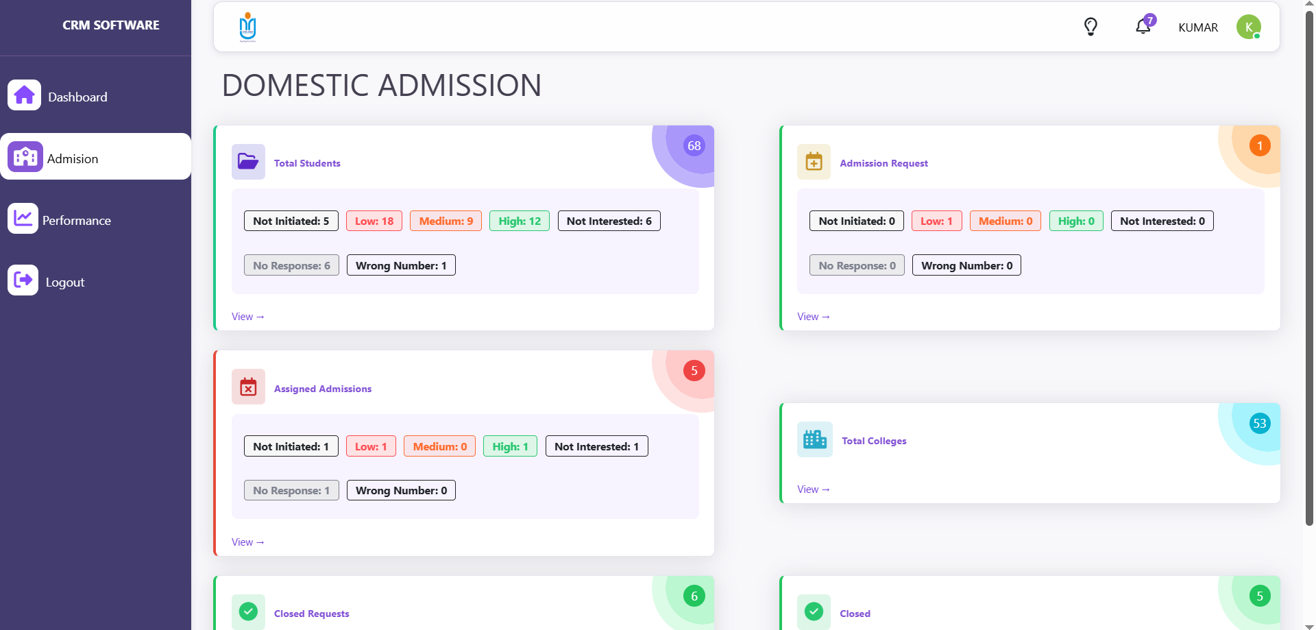 Education & Job Consultancy CRM preview