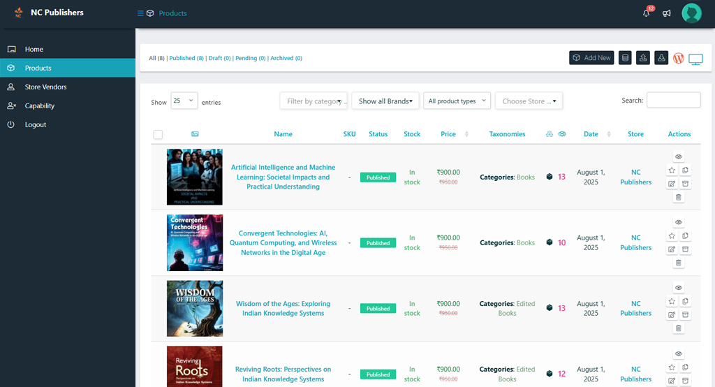 NC Publishers – Bookstore preview